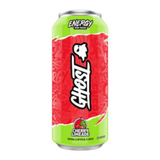 4 Pack Of GHOST Energy Cherry Limeade – Zero Sugar, Bold Flavour, 16oz Can Sport Beverage